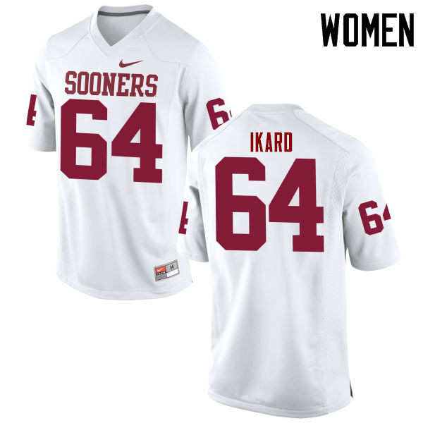 Women Oklahoma Sooners #64 Gabe Ikard College Football Jerseys Game-White - Click Image to Close